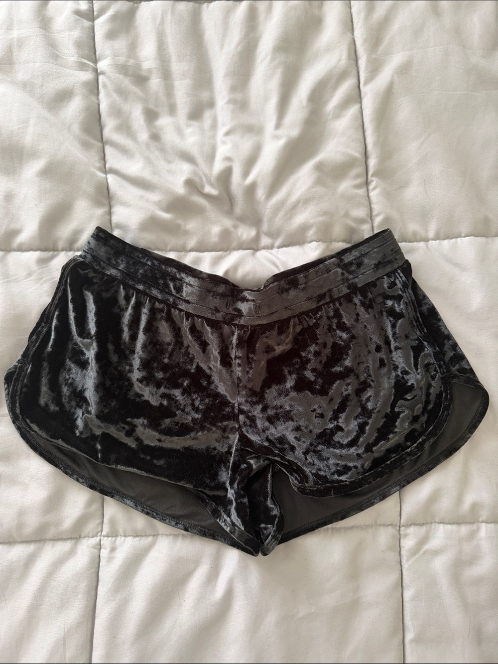 Medium black velvet shorts, Victoria’s Secret pink